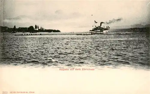 AK / Ansichtskarte  Zuerichsee_ZH Regatta Dampfer