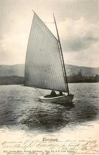 AK / Ansichtskarte  Zuerichsee_ZH Panorama Segelboot