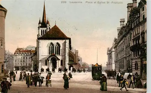 AK / Ansichtskarte  Lausanne_VD Place et Eglise St Francois
