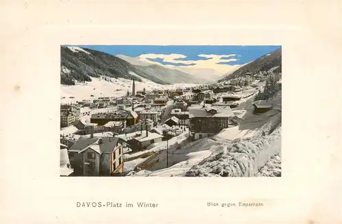 AK / Ansichtskarte  Davos-Platz_GR Winterpanorama mit Tinzerhorn