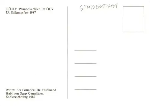 AK / Ansichtskarte  Studentika K.oe.H.V. Pannonia Wien im oeCV Portraet Dr. Ferdinand 