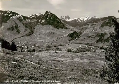 AK / Ansichtskarte  Nesslau_SG Stein und Laad mit Goggelen Mattstock und Speer