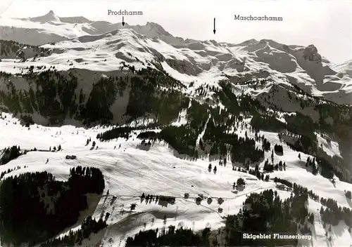 AK / Ansichtskarte  Flumserberg_SG Skigebiet Flumserberg Prodchamm und Maschacachamm