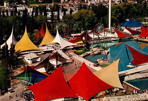 AK / Ansichtskarte  Ouchy_Lausanne_VD Vue aerienne du quartier de cour et lamenagement des ports de lexposition nationale