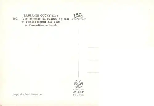 AK / Ansichtskarte  Ouchy_Lausanne_VD Vue aerienne du quartier de cour et lamenagement des ports de lexposition nationale