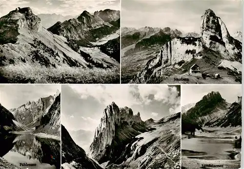 AK / Ansichtskarte  Alpstein_GR Hoher Kasten Staubern Faehlensee Saembtissee Kreuzberge 