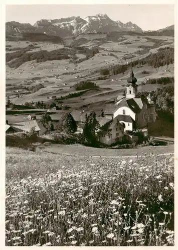 AK / Ansichtskarte  Schlatt_Appenzell_IR mit Kirche und Saentiskette