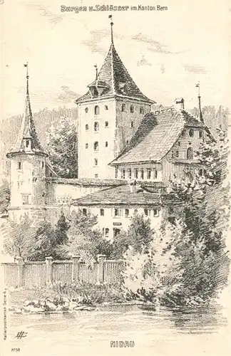 AK / Ansichtskarte  Bern_BE Schloss im Kanton Bern Zeichnung