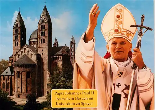 AK / Ansichtskarte 73920519 Papst_Pope_Pape Johannes Paul 2 Kaiserdom Speyer 