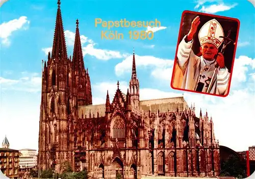 AK / Ansichtskarte  Papst_Pope_Pape Papstbesuch Koeln 1980 Dom