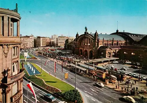 AK / Ansichtskarte  Strassenbahn_Tramway-- Frankfurt am Main Hauptbahnhof