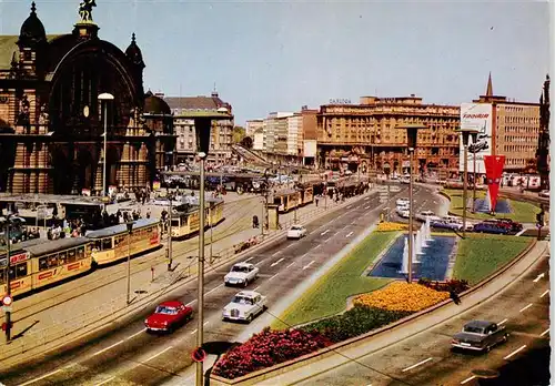 AK / Ansichtskarte  Strassenbahn_Tramway-- Frankfurt am Main Hauptbahnhof 