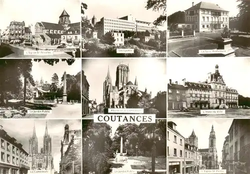 AK / Ansichtskarte  Coutances_50_Manche Eglise St Nicolas Les Lycees La Sous Prefecture Abside de la Cathedrale Hotel de Ville Le Jardin Public Eglise St Pierre