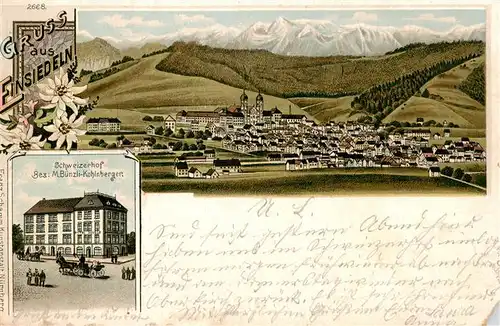 AK / Ansichtskarte  Einsiedeln__SZ Panorama Hotel Schweizerhof 