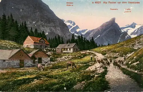 AK / Ansichtskarte  Seealpsee_Saentis_IR Alp Reslen Altmann Rosazahn Saentis
