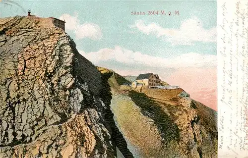 AK / Ansichtskarte  Saentis_2504m_AR Hotel auf dem hohen Saentis