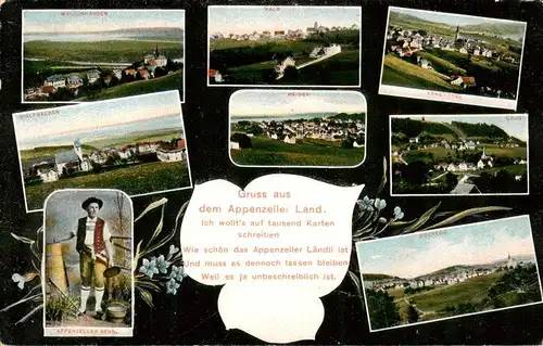 AK / Ansichtskarte  Appenzeller_Land_IR Walzenhausen Wolfhalden Appenzeller Senn Wald Heiden Rehetobel Grub Oberegg
