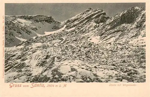 AK / Ansichtskarte  Saentis_2504m_AR mit Wagenlucke