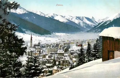 AK / Ansichtskarte  Davos_GR Panorama Wintersportplatz Alpen