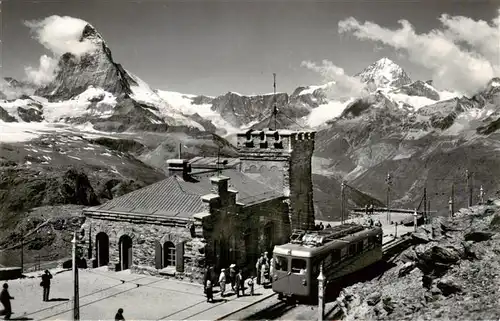 AK / Ansichtskarte  Zermatt_VS Station Gornergrat mit Matterhorn Dent Blanche