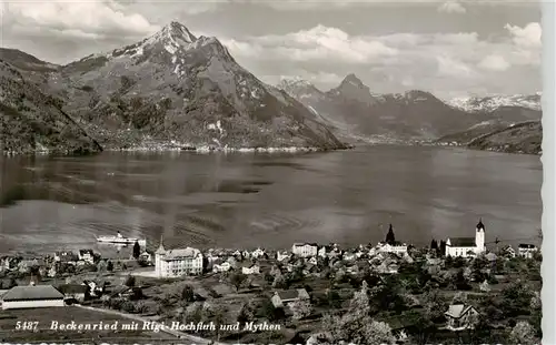 AK / Ansichtskarte  Beckenried_Vierwaldstaettersee_NW Panorama mit Rigi Hochfluh und Mythen