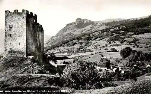 AK / Ansichtskarte  Gretschins_SG Burgruine Wartau Panorama Blick zum Gonzen