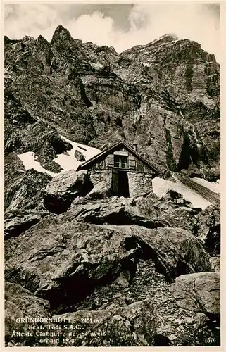 AK / Ansichtskarte  Linthal__GL Gruenhornhuette aelteste Clubhuette der Schweiz
