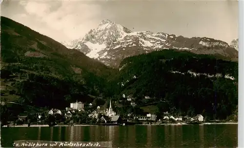 AK / Ansichtskarte  Muehlehorn_Walensee_GL Ansicht vom See aus Blick gegen Muertschenstock