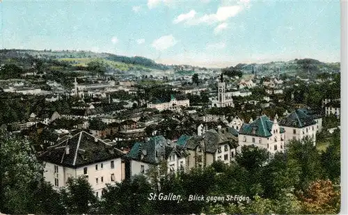 AK / Ansichtskarte  St_Gallen_SG Panorama Blick gegen St. Fiden Stempel Militaerdienst