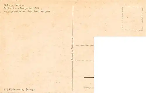 AK / Ansichtskarte  Schwyz_SZ Rathaus Wandgemaelde Schlacht am Morgarten 1315