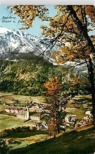AK / Ansichtskarte  Engelberg__OW Blick ins Tal Kloster mit Titlis