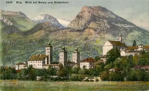 AK / Ansichtskarte  Brig_Glis_Brigue_VS Blick auf Belalp und Riederhorn