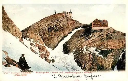 AK / Ansichtskarte  Saentis_2504m_AR Gipfel Hotel und Meteorologische Station