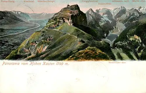 AK / Ansichtskarte  Appenzell_IR Panorama vom Hohen Kasten mit Sembtiser See