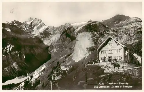 AK / Ansichtskarte  Ebenalp_1641m_AI Gasthaus Ebenalp mit Altmann Saentis und Schaefler