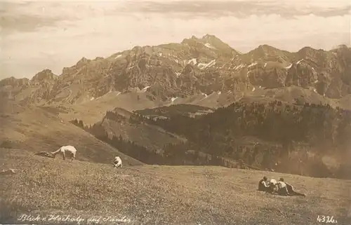 AK / Ansichtskarte  Hochalp_1530m_Urnaesch_SG Blick von Hochalp auf Saentis