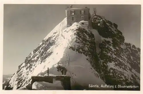 AK / Ansichtskarte  Saentis_2504m_AR Aufstieg zum Observatorium