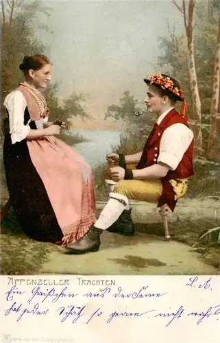 AK / Ansichtskarte  Appenzell_IR Appenzeller Trachtenpaar