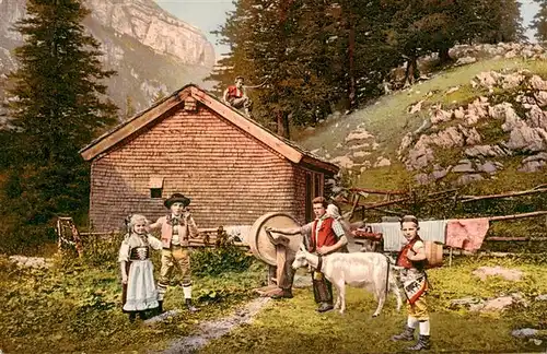 AK / Ansichtskarte  Appenzell_IR Appenzeller Bauernhaus Trachtenkinder