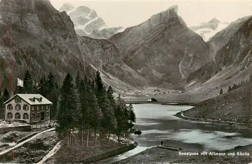 AK / Ansichtskarte  Seealpsee_Saentis_IR mit Altmann und Saentis