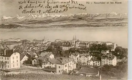 AK / Ansichtskarte Neuchatel_NE et les Alpes Neuchatel NE