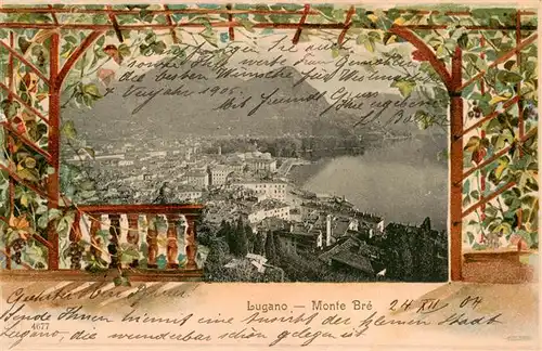 AK / Ansichtskarte Lugano_Lago_di_Lugano_TI Monte Bre 