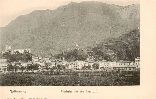 AK / Ansichtskarte Bellinzona_TI Veduta dei tre Castelli 