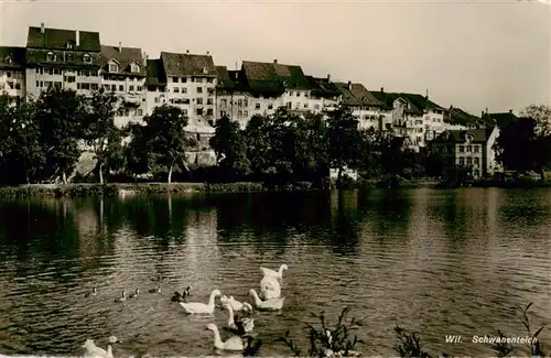 AK / Ansichtskarte Wil__SG Schwanenteich 