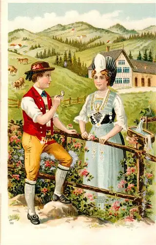 AK / Ansichtskarte Appenzeller_Land_IR Appenzeller Trachtenpaar 