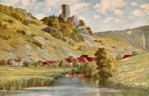 AK / Ansichtskarte Hohen Hundersingen_Muensingen Schlossruine 