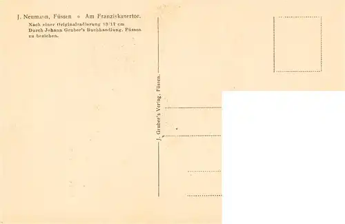 AK / Ansichtskarte Fuessen_Allgaeu Am Franziskanertor Radierung Fuessen Allgaeu