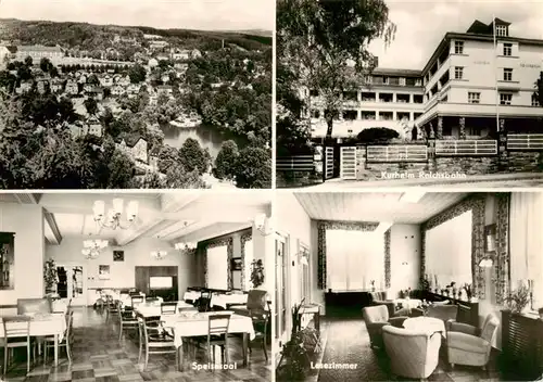 AK / Ansichtskarte Bad_Elster Panorama Kurheim Reichsbahn Speisesaal Lesezimmer Bad_Elster