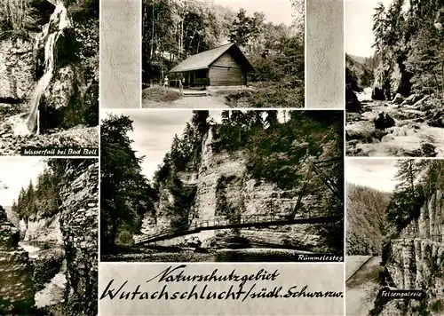 AK / Ansichtskarte Wutach Wasserfall bei bad Boll Forsthaus Raemmelesteg Felsengalerie Wutach