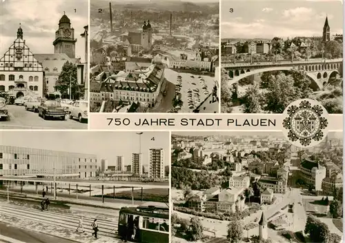 AK / Ansichtskarte Plauen__Vogtland Rathaus am Altmarkt Johanniskirche Friedrich Ebert Bruecke Oberer Bahnhof Grotewohl Platz 